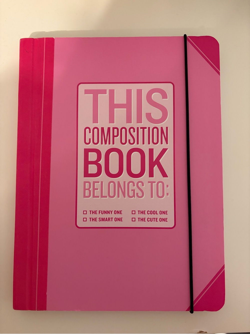 Knock Knock Pink Composition Book with Elastic Closure